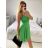 Šaty spoločenské krátke bez rukávu dámske (S/M ONE SIZE) TALIANSKA MÓDA IMHMS23139/DU zelená neon S/M