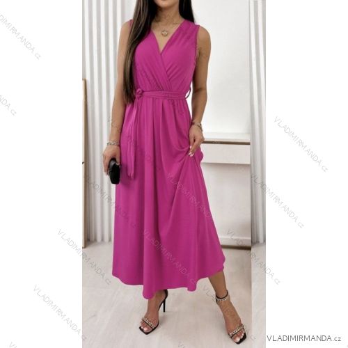 Šaty dlhé letné elegantné bez rukávov dámske (S/M/L ONE SIZE) TALIANSKA MÓDA IMWAD24187