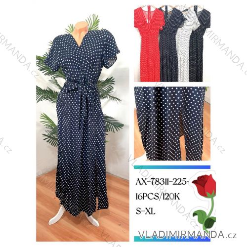 Šaty dlhé krátky rukáv dámske (S-XL) poľská moda HKW24AX-78311-225