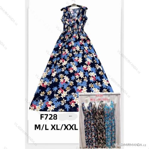Šaty dlhé letné na ramienka dámske (M/L, XL/2XL) poľská moda HKW24F728