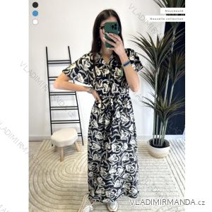 Šaty dlhé letné krátky rukáv dámske (S/ML/XL) FRANCÚZSKA MÓDA FMPZM24A135-9