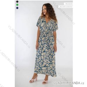 Šaty dlhé letné krátky rukáv dámske (S/M/L ONE SIZE) FRANCÚZSKA MÓDA FMPZM242237-8