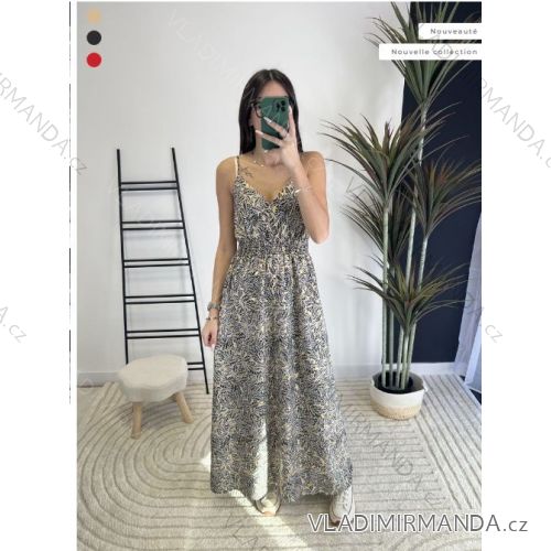 Šaty dlhé letné na ramienka dámske (S/ML/XL) FRANCÚZSKA MÓDA FMPZM24097-11