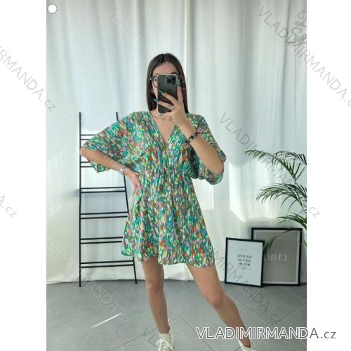 Šaty krátke letné krátky rukáv dámske (S/M/L ONE SIZE) FRANCÚZSKA MÓDA FMPZM24K19