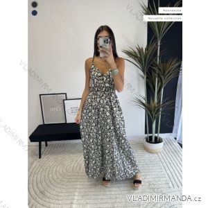 Šaty dlhé letné na ramienka dámske (S/ML/XL) FRANCÚZSKA MÓDA FMPZM24097-30