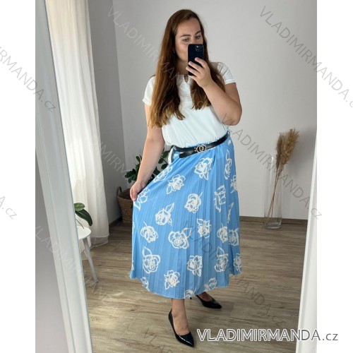 Sukňa dámska nadrozmer (46/48/50 ONE SIZE) TALIANSKA MÓDA IM424351/DR 48/50 svetlo modrá