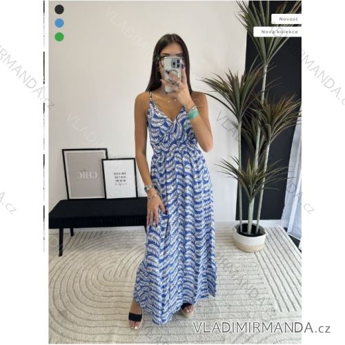 Šaty dlhé letné na ramienka dámske (S/ML/XL) FRANCÚZSKA MÓDA FMPZM24097-31