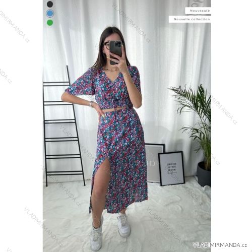 Šaty dlhé letné krátky rukáv dámske (S/M/L ONE SIZE) FRANCÚZSKA MÓDA FMPZM242243