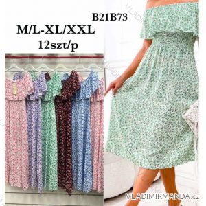 Šaty dlhé letný carmen cez prsia dámske (M/L, XL/2XL) poľská moda HKW24B21B73
