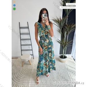 Šaty dlhé letné bez rukávov dámske (S/M/L ONE SIZE) FRANCÚZSKA MÓDA FMPZM24024-60
