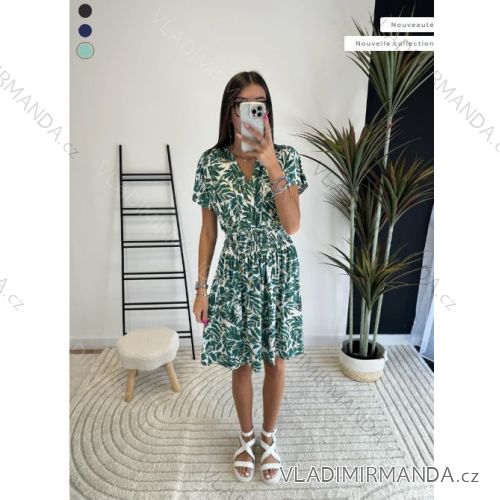 Šaty krátke letné krátky rukáv dámske (S/M/L ONE SIZE) FRANCÚZSKA MÓDA FMPZM242239-8