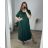 Šaty dlhé maxi letné voľnočasové krátky rukáv dámske (56/58 ONE SIZE) TALIANSKA MÓDA IMD24213/DR -   modrá petrolejová -   56/58