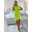 Šaty športové neón krátky rukáv dámske (S/M ONE SIZE) TALIANSKA MÓDA IMM24M64297