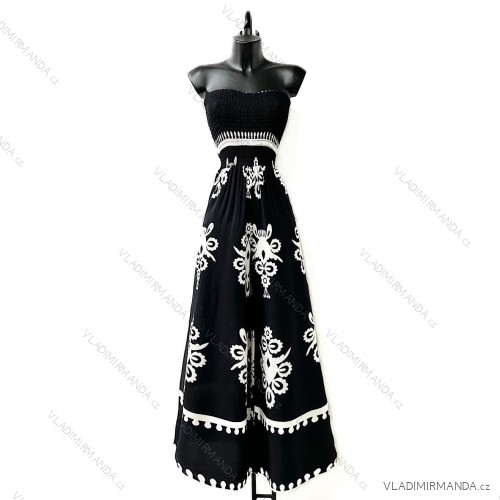 Overal carmen dlouhý elegantní bez rukávu dámský (S/M ONE SIZE) ITALSKÁ MÓDA IMPES24AILYS čierna S / M