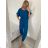 Súprava letná oversize tunika a nohavice dámska (S/M/L ONE SIZE) TALIANSKA MÓDA IMD24033/DU M / L modrá petrolejová