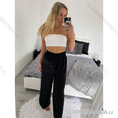 Nohavice dlhé dámske (M/L ONE SIZE) TALIANSKA MÓDA IMC24171/DU -   čierna
 -   M / L