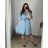 Košeľové šaty krátky rukáv dámska (52/54 ONE SIZE) TALIANSKA MODA IMSM24DENIM