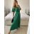 Šaty dlhé elegantné saténové skládané krátky rukáv dámske (S/M/L ONE SIZE) TALIANSKA MÓDA IMWCL24146