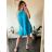 Šaty letné skladané bez rukávov dámske (S/M/L ONE SIZE) TALIANSKA MÓDA IMWDK24360 biela S / M