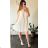 Šaty letné skladané bez rukávov dámske (S/M/L ONE SIZE) TALIANSKA MÓDA IMWDK24360 biela S / M