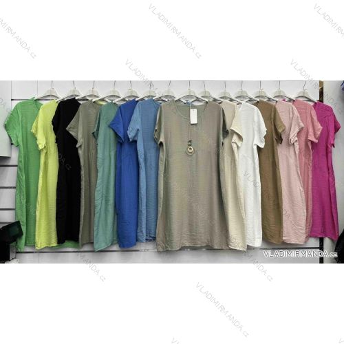 Šaty oversize letný krátky rukáv dámske (S/M/L ONE SIZE) TALIANSKA MÓDA IMWBH24090