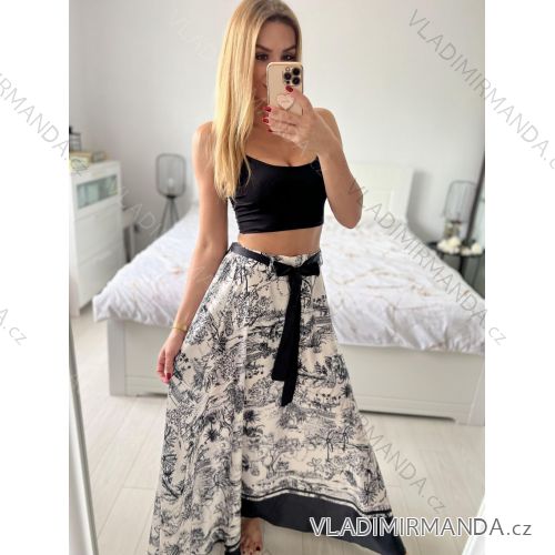 Sukňa dlhá saténová dámska (S/M ONE SIZE) TALIANSKA MÓDA IMM24M4981