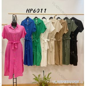Šaty košeľové krátky rukáv dámske (S/M/L ONE SIZE) TALIANSKA MÓDA IMWBH24100