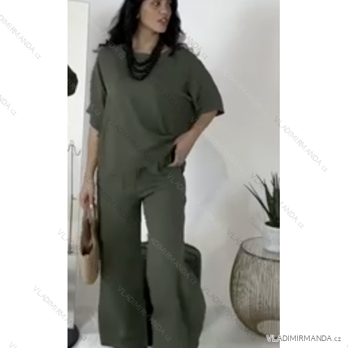 Súprava nohavice dlhé a tunika krátky rukáv dámska (S/M ONE SIZE) TALIANSKA MÓDA IMPDY24dl38589