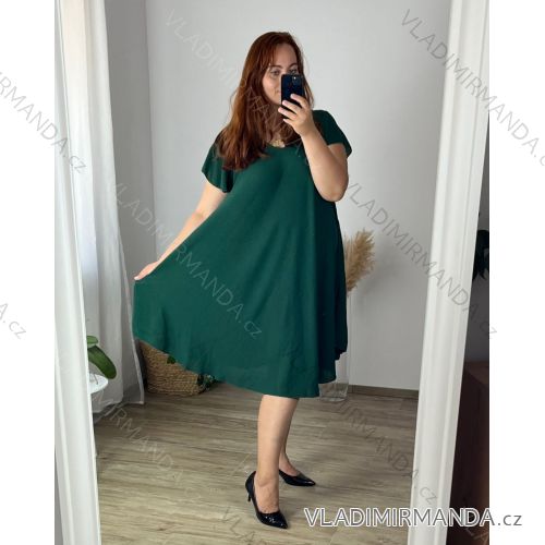 Šaty krátky rukáv dámske nadrozmer (54/56 ONE SIZE) TALIANSKA MóDA IM424064