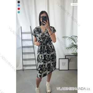 Šaty letné krátky rukáv dámske (S/M - L/XL) FRANCÚZSKA MÓDA FMPZM24127-1
