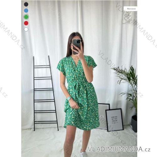Šaty letné krátky rukáv dámske (S/M - L/XL) FRANCÚZSKA MÓDA FMPZM24127-9