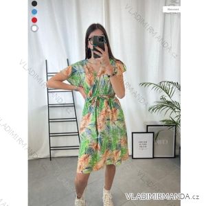 Šaty letné krátky rukáv dámske (S/M - L/XL) FRANCÚZSKA MÓDA FMPZM24a127-6