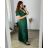 Šaty dlhé spoločenské krátky rukáv dámske nadrozmer (XL/2XL BIG SIZE) TALIANSKA MÓDA IMPSH245441A zlatá XL/2XL