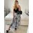 Nohavice harémky letné dlhé dámske Esme (S/M ONE SIZE) TALIANSKA MÓDA IMM239535UNVZ-1/DU modrá S / M