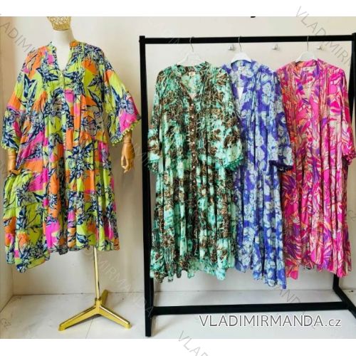 Šaty letné 3/4 rukáv dámske (S/M ONE SIZE) TALIANSKA MÓDA IMPEM24g34