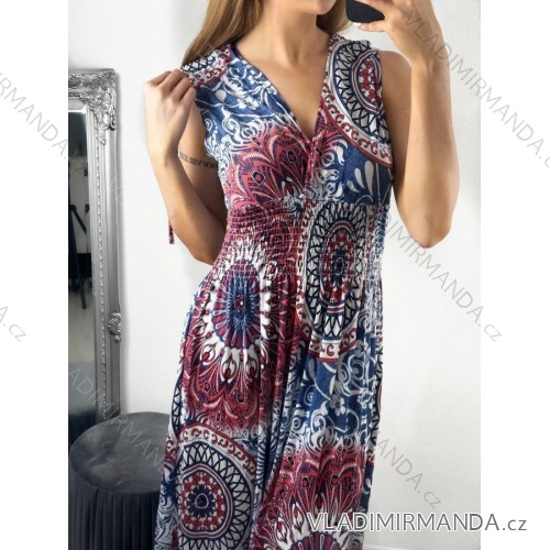 Šaty letné icecool bez rukávov dámske (M/L, XL/2XL) AINUOSI TALIANSKA MODA IMB249079/DUR -   červená -   M / L