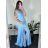 Šaty na ramienka elegantné dámske (S/M ONE SIZE) TALIANSKA MÓDA IMWAA24002/DUR -   béžová smetanová -   S / M