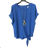 Tunika blúzka krátky rukáv dámska (M/L ONE SIZE) TALIANSKA MÓDA IMD21190/DUR kr. modrá M/L