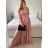 Šaty dlhé elegantné spoločenské bez rukávov dámske (S/M ONE SIZE) TALIANSKA MÓDA IMPBB2480872bl/DU -   růžová starorůžová -   S / M