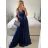 Šaty dlhé elegantné spoločenské bez rukávov dámske (S/M ONE SIZE) TALIANSKA MÓDA IMPBB2480872bl/DU -   růžová starorůžová -   S / M