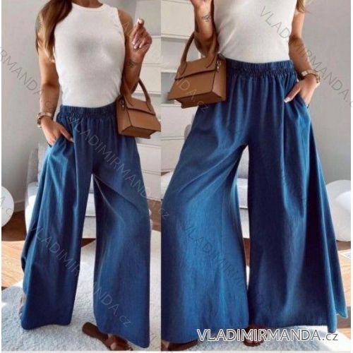 Nohavice letné dlhé riflové dámske (S/M/L ONE SIZE) TALIANSKA MÓDA IMD23481