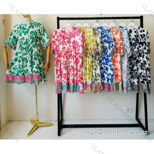 Šaty letné krátky rukáv dámske (S/M ONE SIZE) TALIANSKA MÓDA IMPEM24R9609A