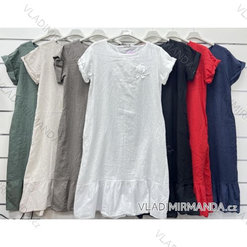 Šaty letné voľnočasové krátky rukáv dámske (S/M/L ONE SIZE) TALIANSKA MÓDA IMWCP24262