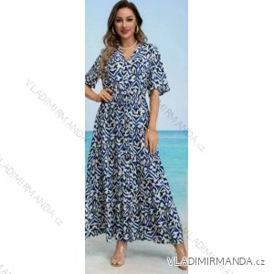 Šaty dlhé letné krátky rukáv dámske (S/M - L/XL) TALIANSKA MÓDA IMPEM2455567