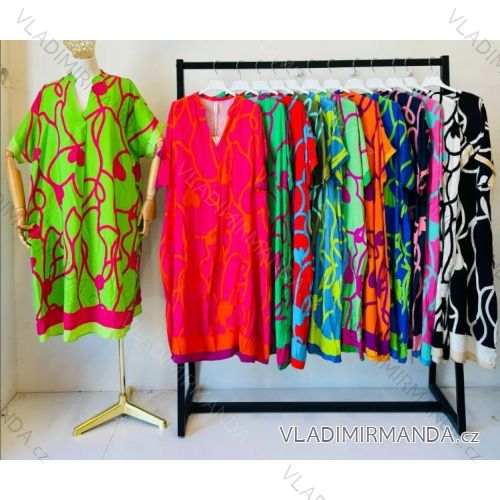 Šaty dlhé letné krátky rukáv dámske (S/M ONE SIZE) TALIANSKA MÓDA IMPEM24CA1068xin