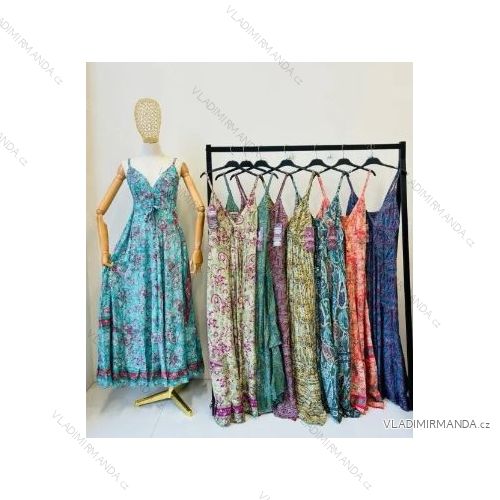 Šaty dlhé letné na ramienka dámske (S/M ONE SIZE) TALIANSKA MÓDA IMPEM24BO209G