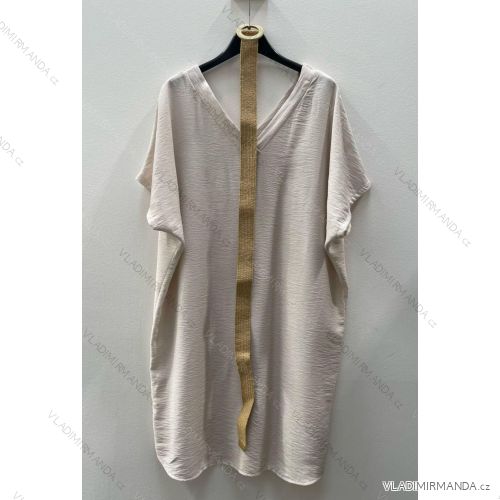 Šaty krátke letné krátky rukáv s opaskom dámske (42/44/46 ONE SIZE) TALIANSKA MÓDA IMM24M11150
