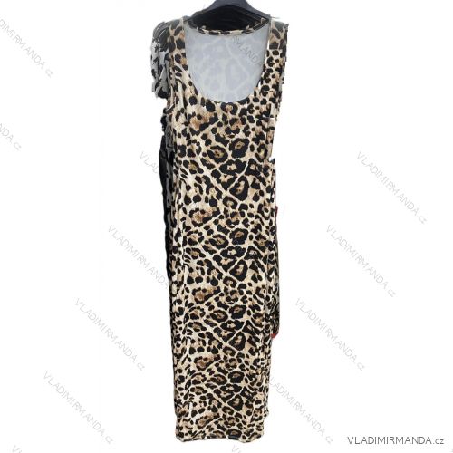Šaty dlhé elegantné leopard na ramienka dámske (S/M ONE SIZE) TALIANSKA MÓDA IMM24M34273