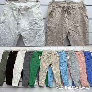 Nohavice dlhé strečové krčivé dámske (S/M/L ONE SIZE) TALIANSKA MÓDA IMWKK24069