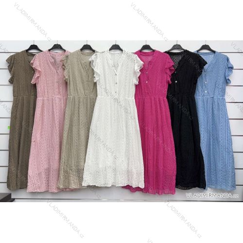 Šaty letné boho krátky rukáv dámske (S/M/L ONE SIZE) TALIANSKA MÓDA IMWKK24074